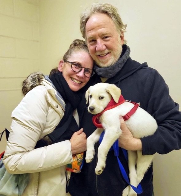 Actor Melissa Gilbert, here pictured with her husband, Timothy Busfield and their dog Chicago, will host the Canine Fashion Show at the Cochecton Pump House on August 20.